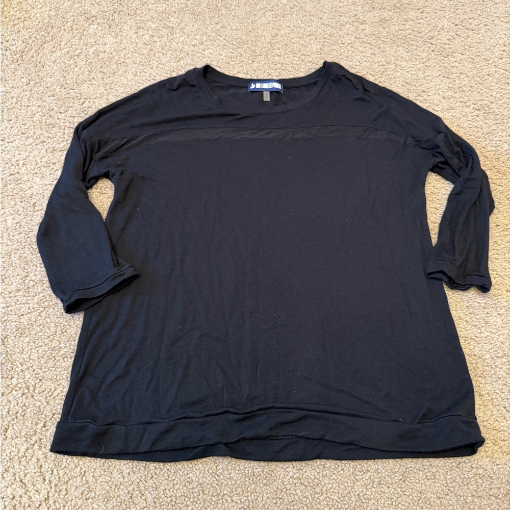 Long sleeve tee with mesh detail